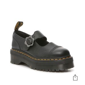 Dr. Martens Addina Flower Buckle Leather Platform Shoes